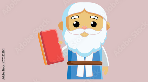 Prophet Cartoon Character – Holy Man Illustration, Ancient Prophet Figure, Religious Character Cartoon Clipart, Cute Prophet Vector Artwork, Old Spiritual Man Drawing, Funny Holy Cartoon Person, Wise 