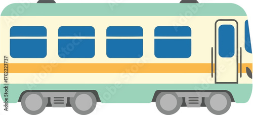 Retro passenger train carriage transportation vector illustration vector