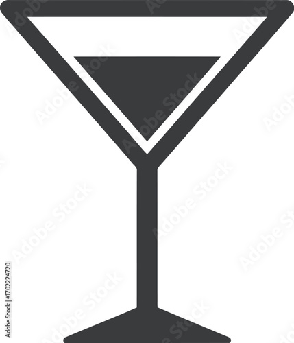 Minimalist martini glass icon vector illustration drinks alcohol beverage vector