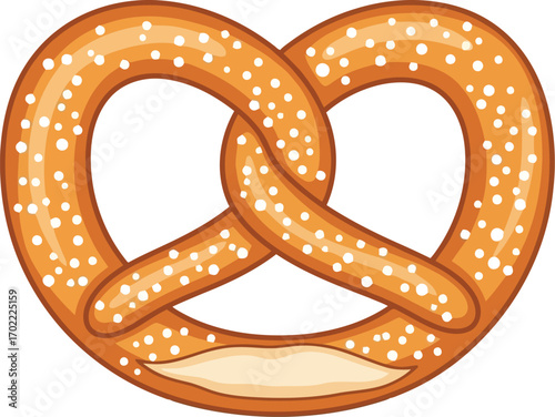 Golden pretzel baked snack salty crispy delicious food isolated vector