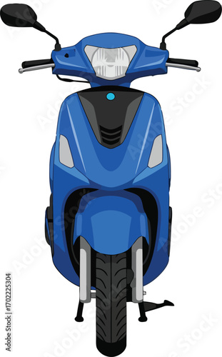 Modern blue electric scooter front view urban mobility vector