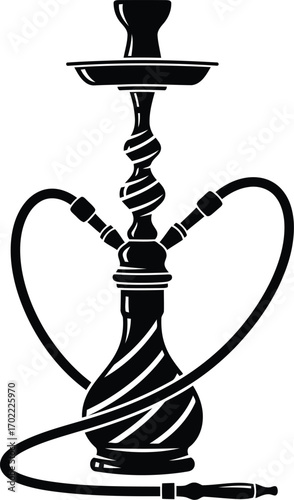 Elegant hookah silhouette vector art smoking accessory vector
