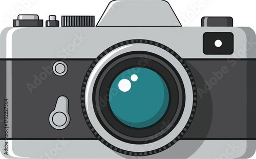 Retro film camera photography vintage object isolated studio vector