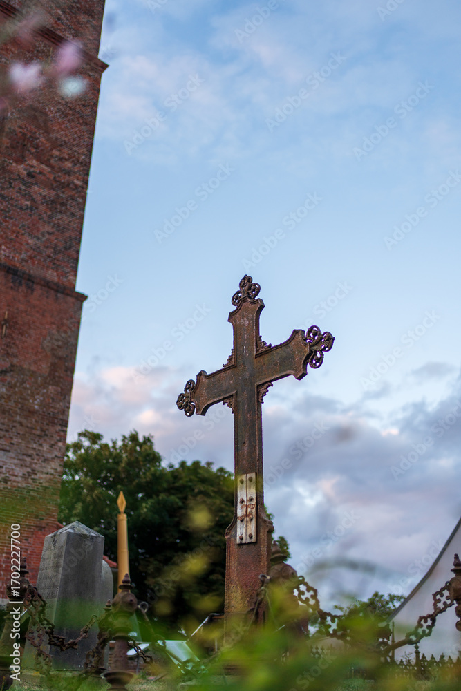 custom made wallpaper toronto digitalHistoric iron cross at whalers’ cemetery, Borkum, Germany