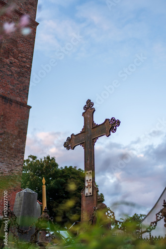 Wallpaper Mural Historic iron cross at whalers’ cemetery, Borkum, Germany Torontodigital.ca