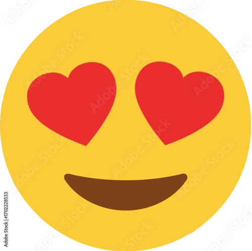 Smiling emoji with heart eyes vector