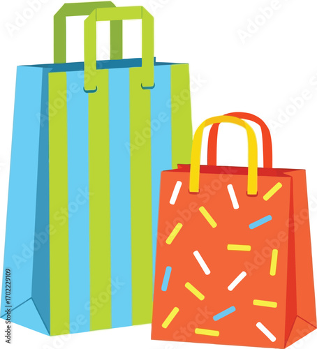 Festive gift bags fun patterns for parties and presents vector