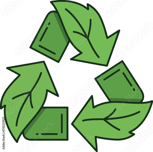 Green leaf recycle symbol eco-friendly environment conservation concept vector