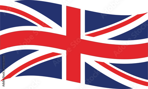 Waving union jack flag uk british national symbol patriotism vector