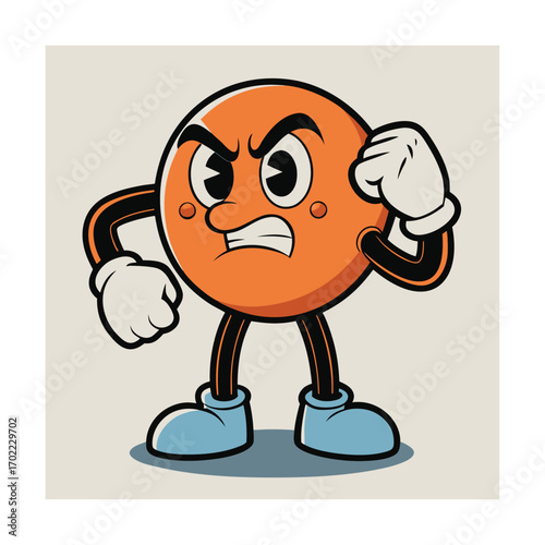 cartoon character of emotional expression artwork, angry annoyed mood