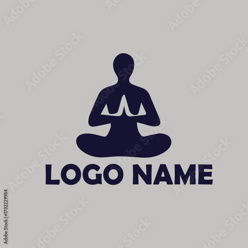 Yoga studio logo simple flat vector illustration Icon
