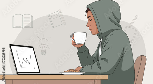 Analysing Market Data While Enjoying a Moment of Relaxation and Coffee With Cookies