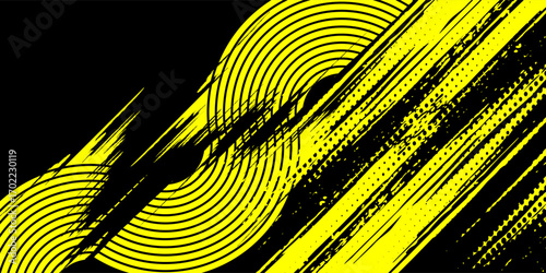 Abstract Yellow Grunge Lines Background for Sport and Business Design