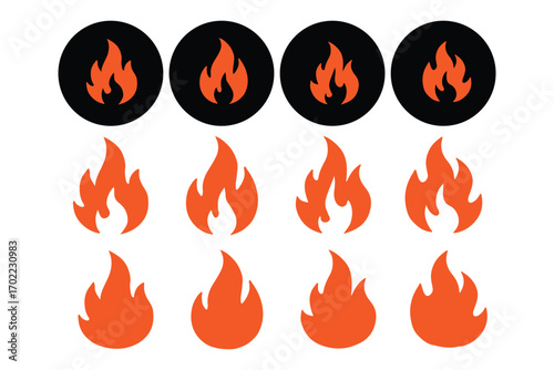 Fire icon vector set. Fire flame icon template. Fire flames symbol vector. Fire flames, set vector icons