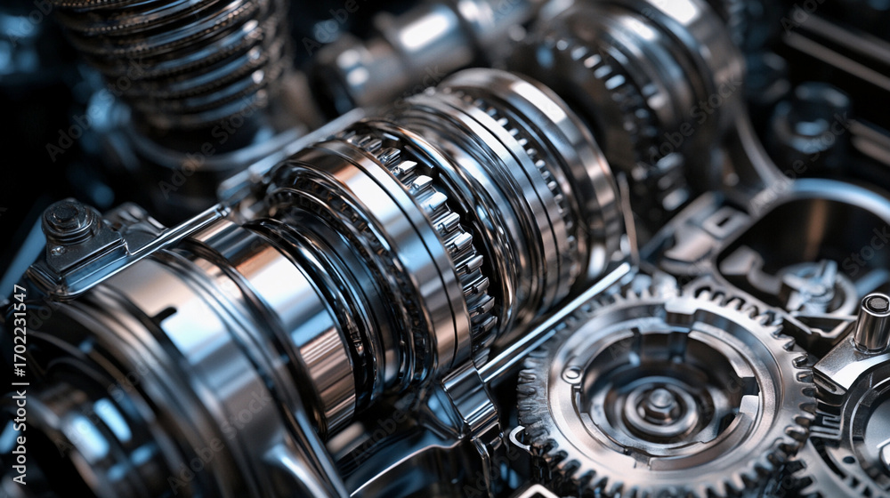 Fototapeta premium Intricate gears and mechanical components in action Generative AI