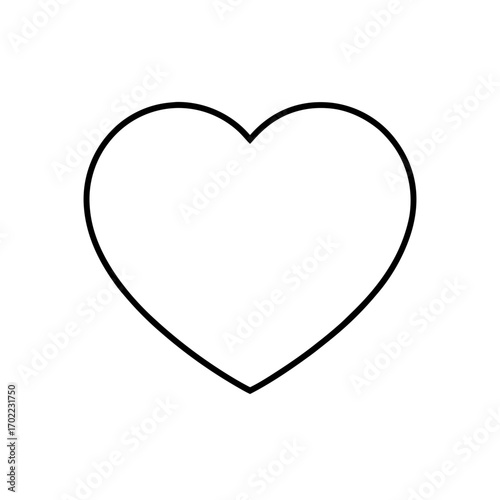 Simple outline heart shape icon