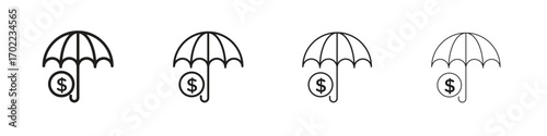assets protection icon vector graphics. black style vector icons