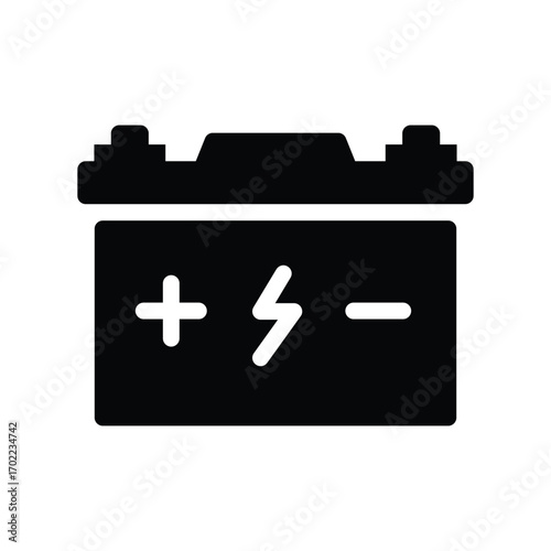 car battery glyph icon illustration vector graphic.eps