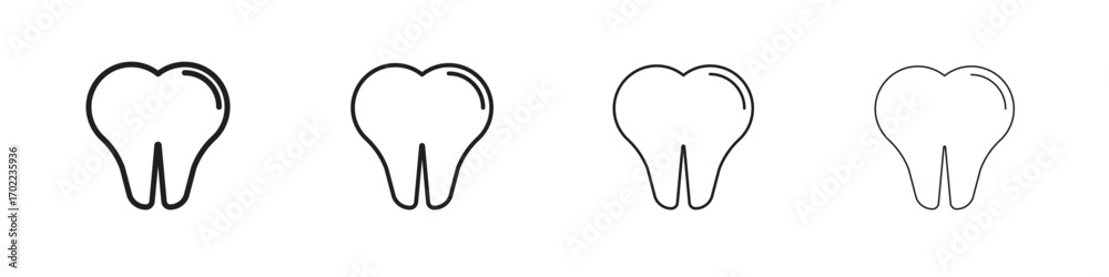 Obraz premium Tooth icon vector graphics. black style vector icons