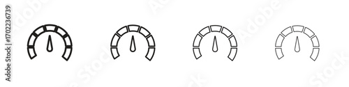 Tachometer icon vector graphics. black style vector icons