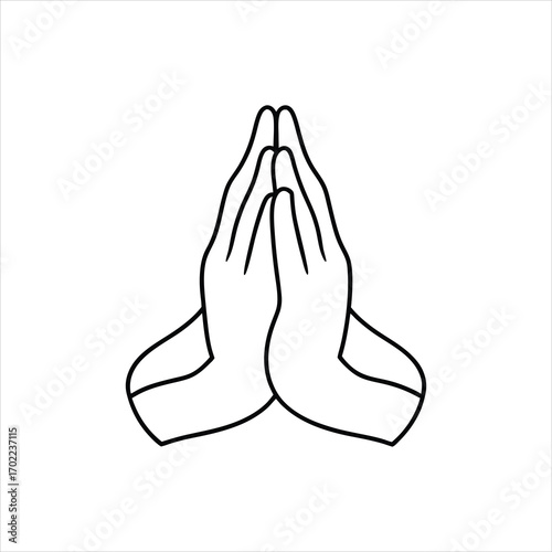 Prayer Hands Namaste Art Vector Illustration