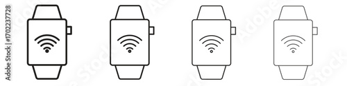 Smartwatch icon vector graphics. black style vector icons