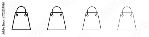 Shopping bag icon vector graphics. black style vector icons