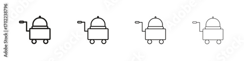 Room service icon vector graphics. black style vector icons