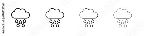 Rain icon vector graphics. black style vector icons