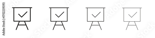 Presentation icon vector graphics. black style vector icons