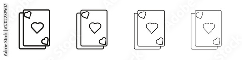 Playing cards icon vector graphics. black style vector icons