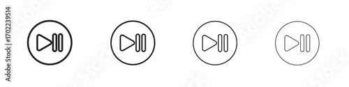 Play pause icon vector graphics. black style vector icons