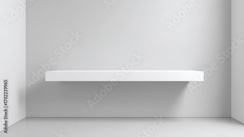 Wallpaper Mural Minimalist White Floating Shelf Mockup on a Neutral Background for Product Display and Interior Design Torontodigital.ca