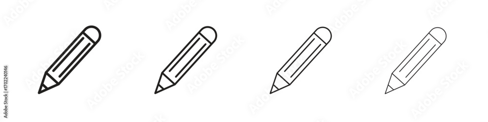 Obraz premium Pencil icon vector graphics. black style vector icons