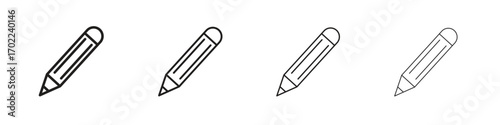 Pencil icon vector graphics. black style vector icons