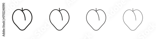 Peach icon vector graphics. black style vector icons