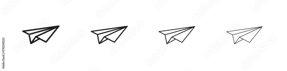 Fototapeta premium Paper plane icon vector graphics. black style vector icons