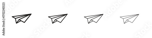 Paper plane icon vector graphics. black style vector icons