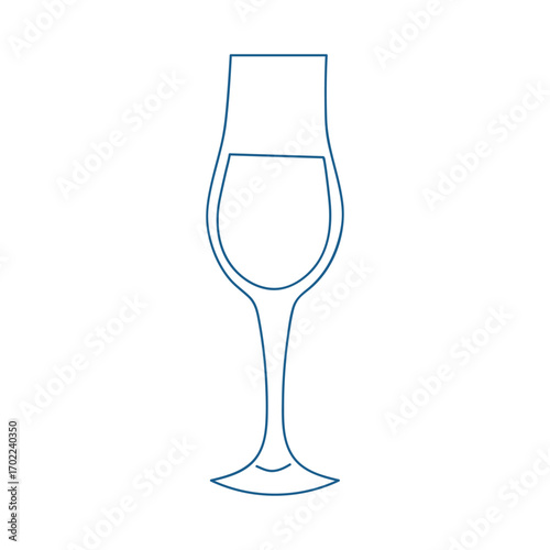 Elegant champagne glass silhouette on a minimalist background for celebration or event themes