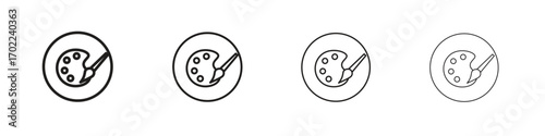 Palette icon vector graphics. black style vector icons