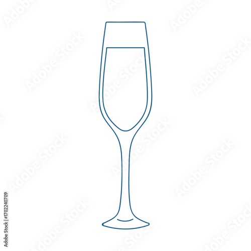 Elegant glass of sparkling drink standing on a white background, showcasing its timeless design and clarity