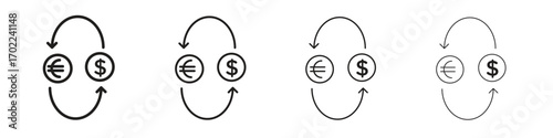 Money exchange icon vector graphics. black style vector icons
