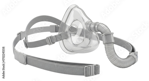 Cpap mask for sleep apnea therapy isolated on transparent background