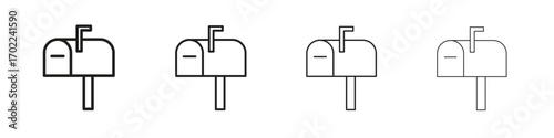 Mailbox icon vector graphics. black style vector icons