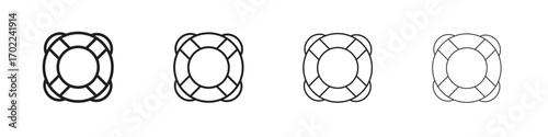 Life buoy icon vector graphics. black style vector icons