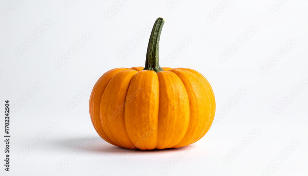 Obraz premium Orange pumpkin isolated on white background. Minimalist composition.