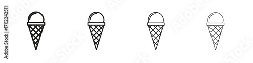 Ice cream icon vector graphics. black style vector icons