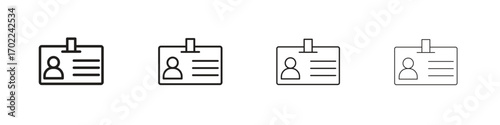 ID badge icon vector graphics. black style vector icons