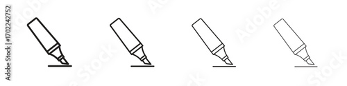 Highlighter icon vector graphics. black style vector icons