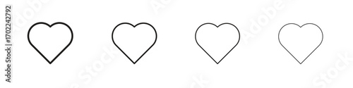 Heart icon vector graphics. black style vector icons